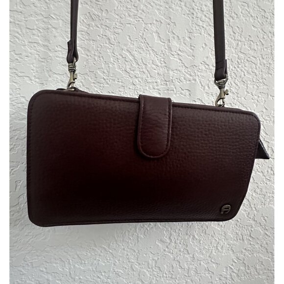 Vtg Etienne Aigner Oxblood Burgundy Leather Shoulder Cross Body Bag 7.5" 80s 90s - Picture 3 of 15